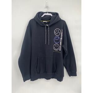 Smileyworld Black Hoodie Sweatshirt Smiley Face Optimistic XXL Unisex
